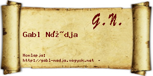Gabl Nádja névjegykártya